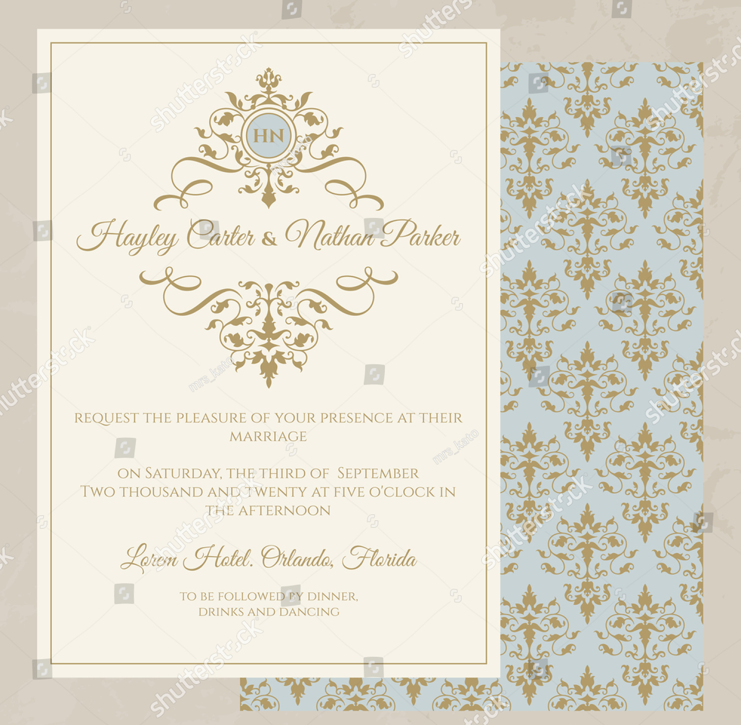 victorian wedding invitation