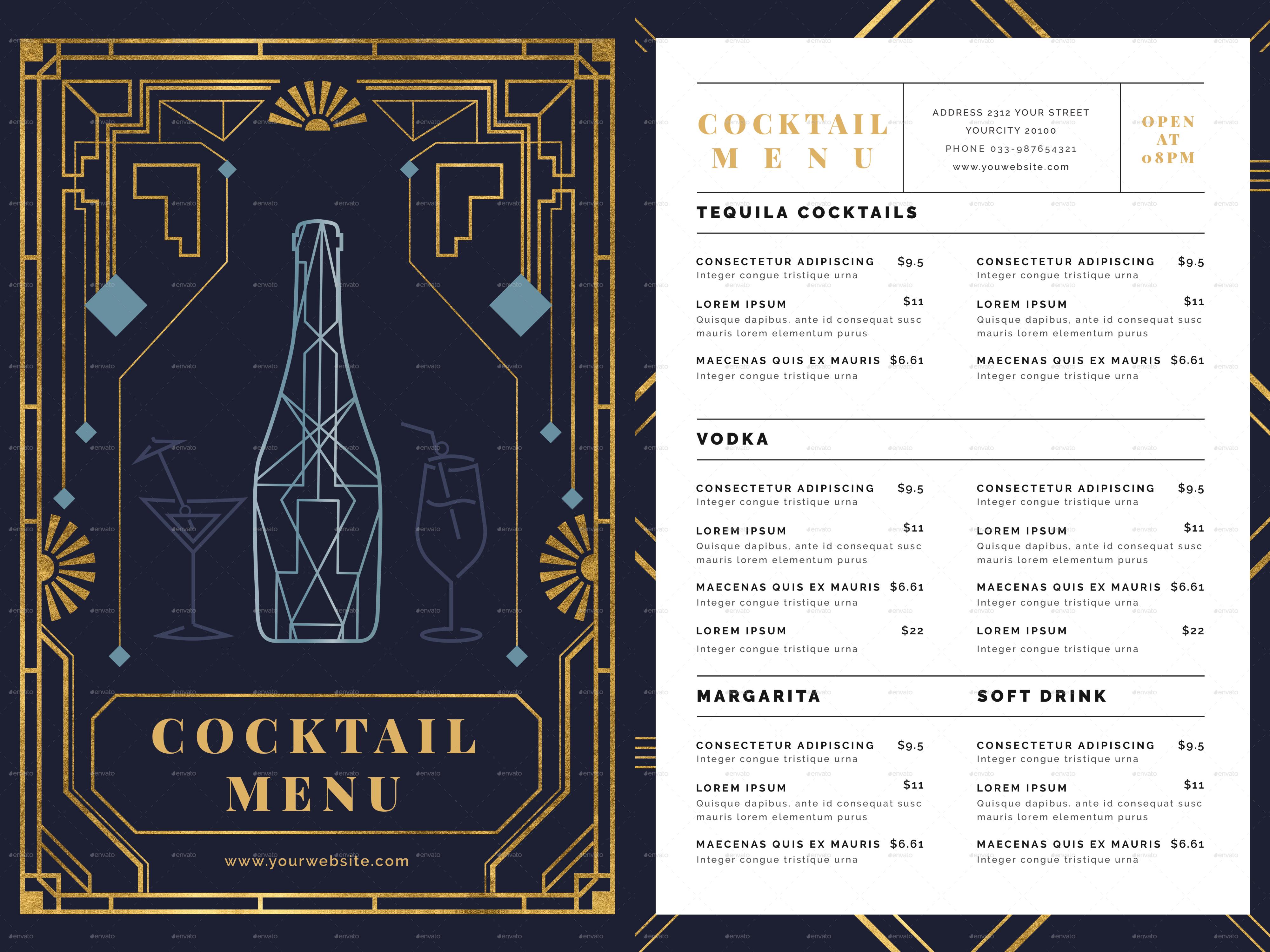 Cocktail Menu - 18+ Examples, Word, Photoshop, Publisher, Illustrator ...