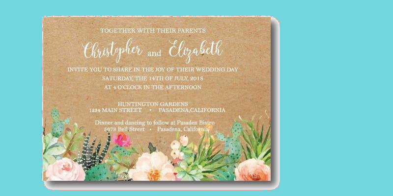 desert wedding invitation