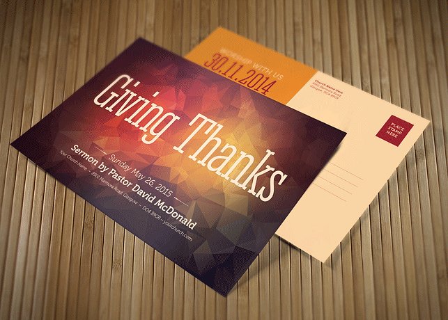 giving thanks church postcard image preview 
