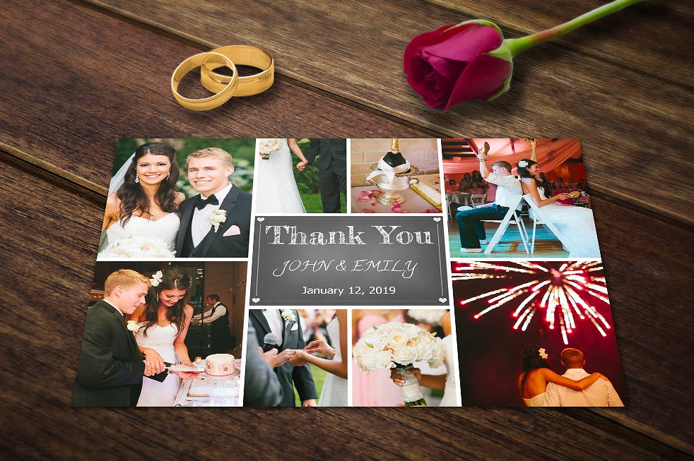 wedding thank you card template psd photoshop 