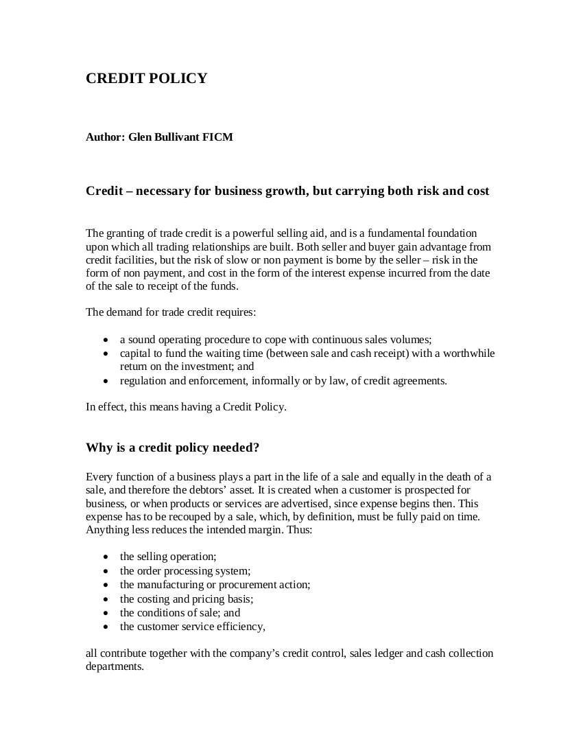 FREE 21+ Examples of Credit Policies and Procedures in PDF  Examples Inside Company Credit Card Policy Template