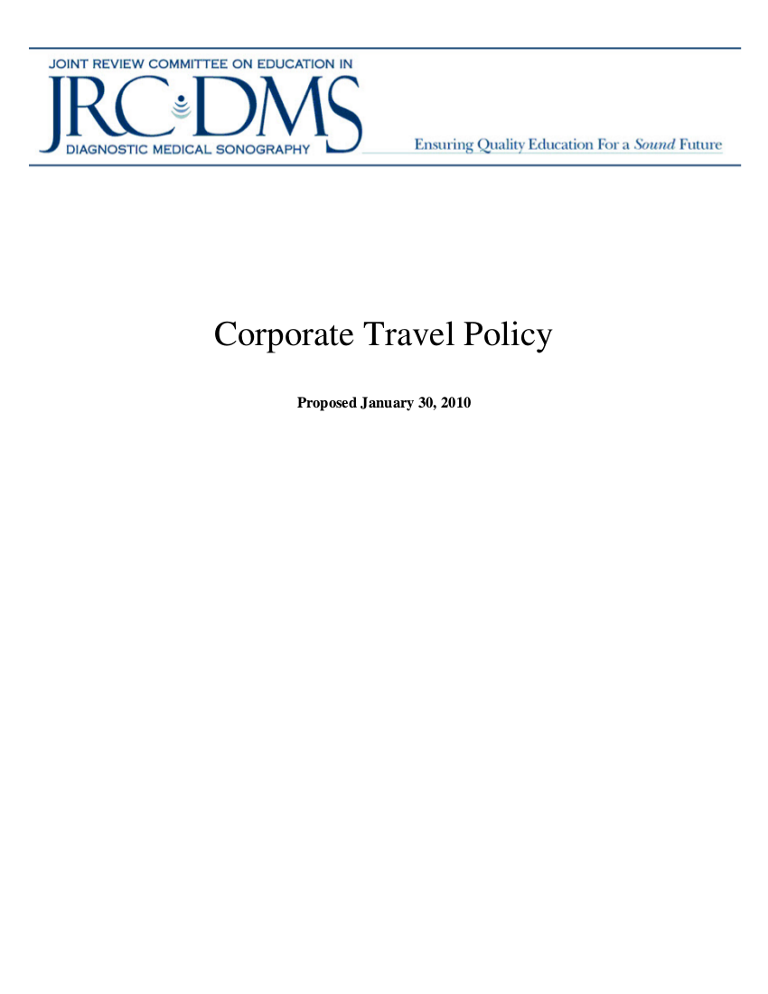 corporate travel policy sample
