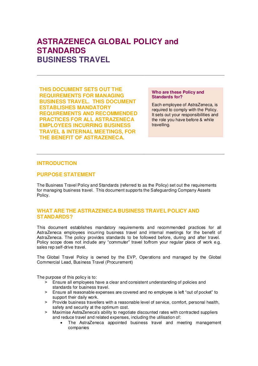 rac travel policy wording