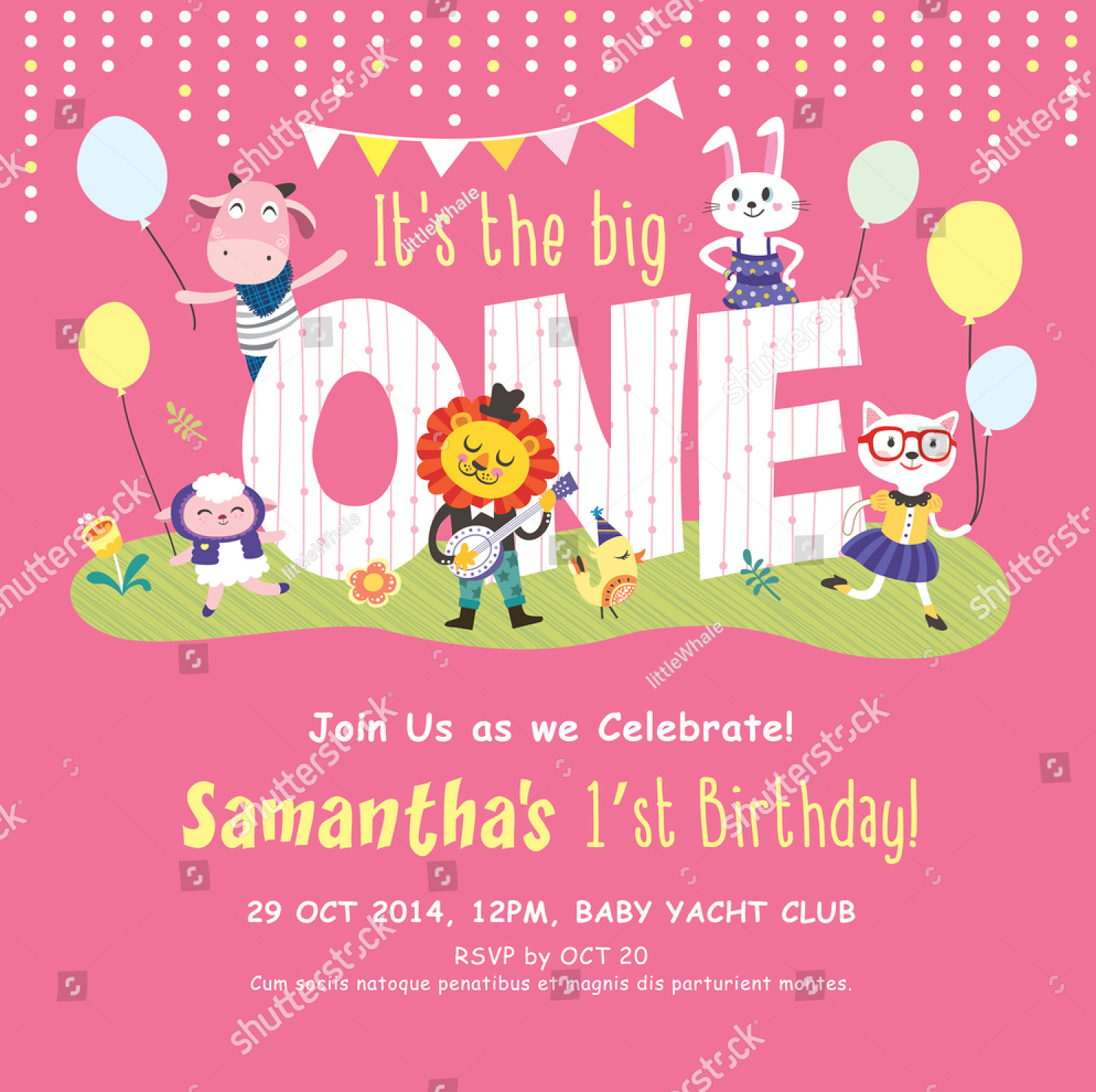 1st birthday party invitation card