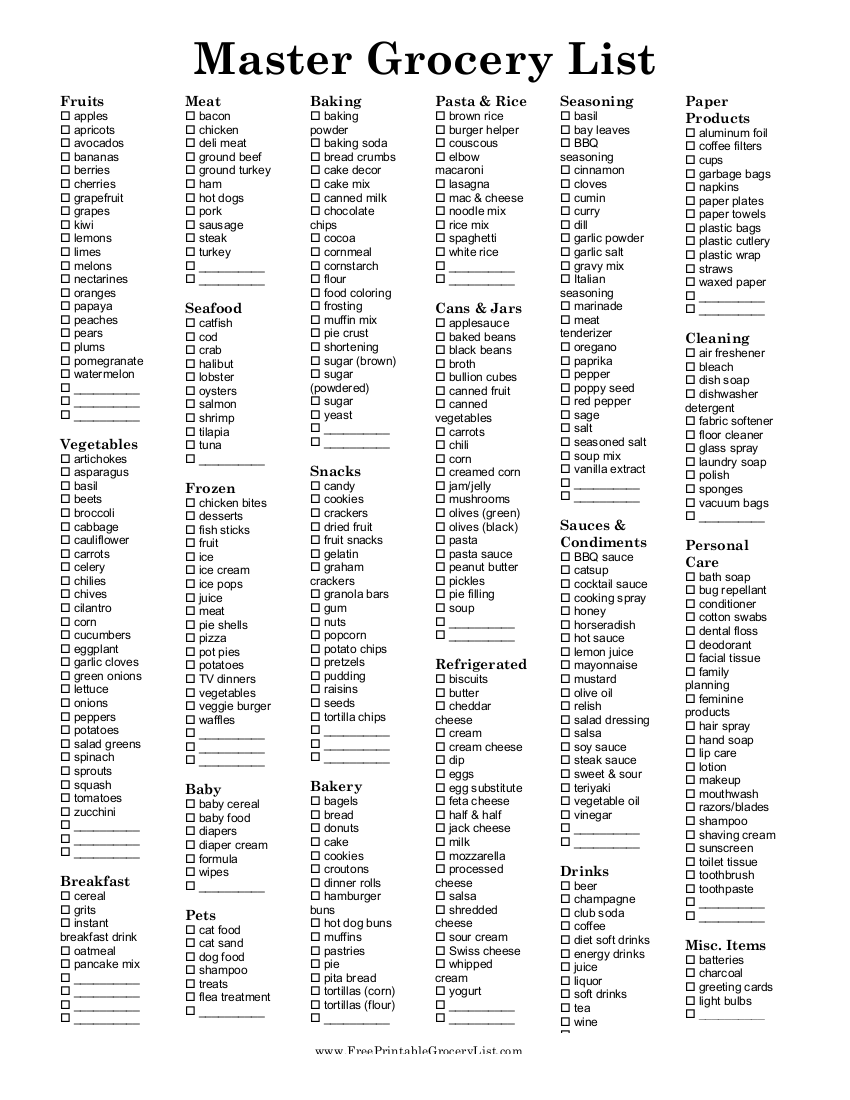 free 13 grocery checklist examples in pdf google docs pages word