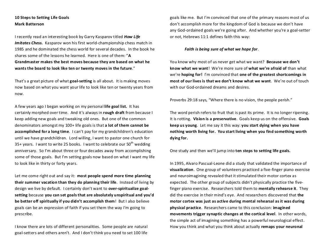 Life Goals - 10+ Examples, Format, Sample | Examples