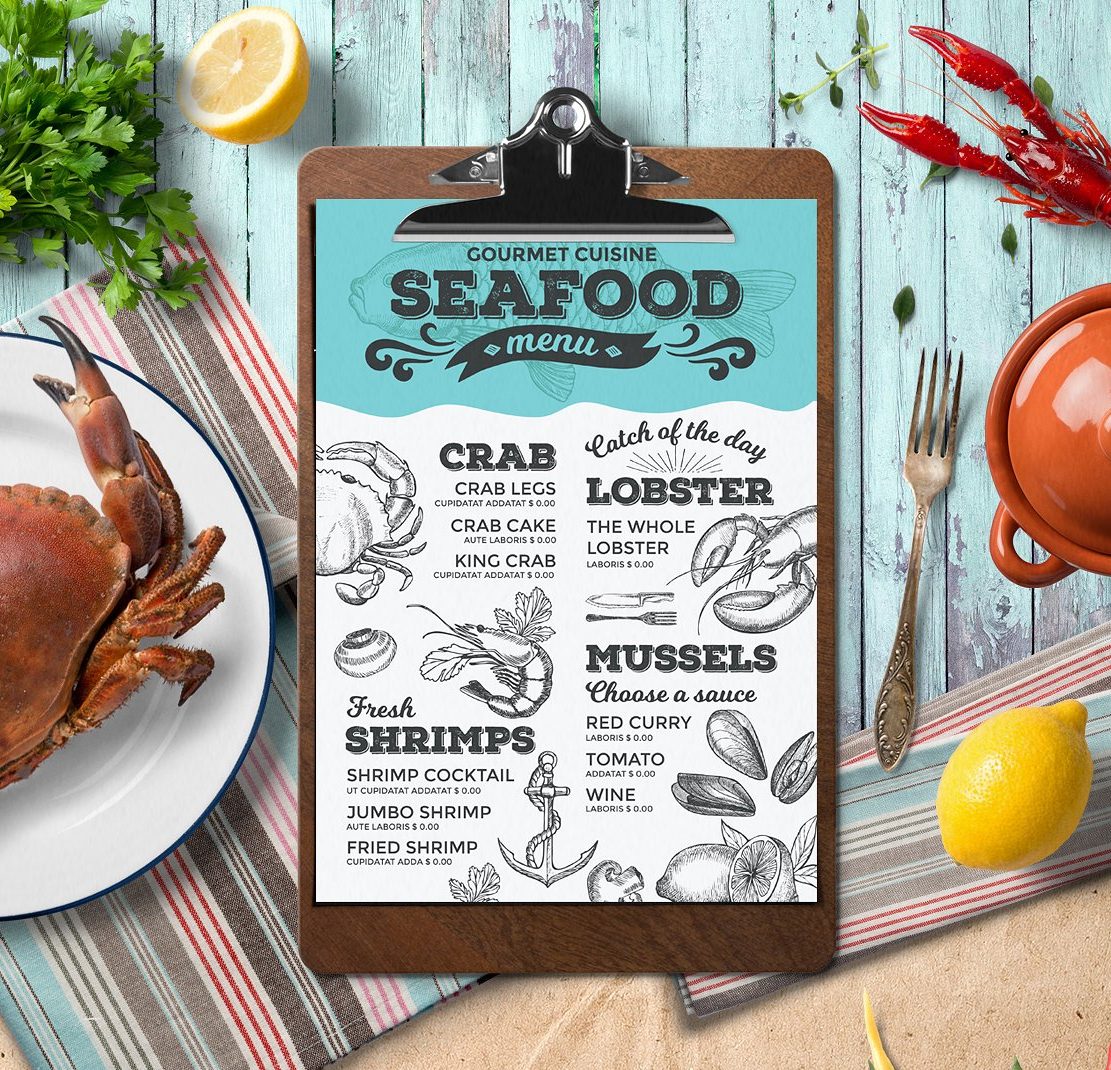 Seafood Menu Template