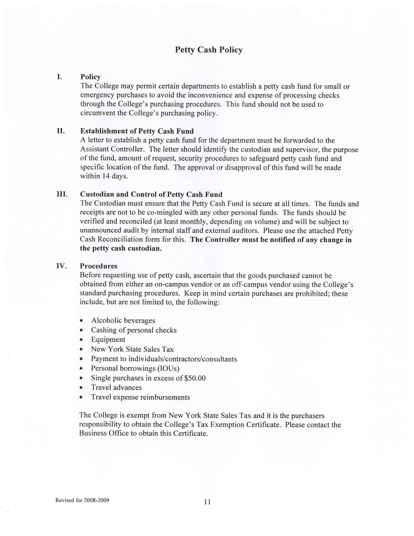 Small Business Policy And Procedures Manual Template