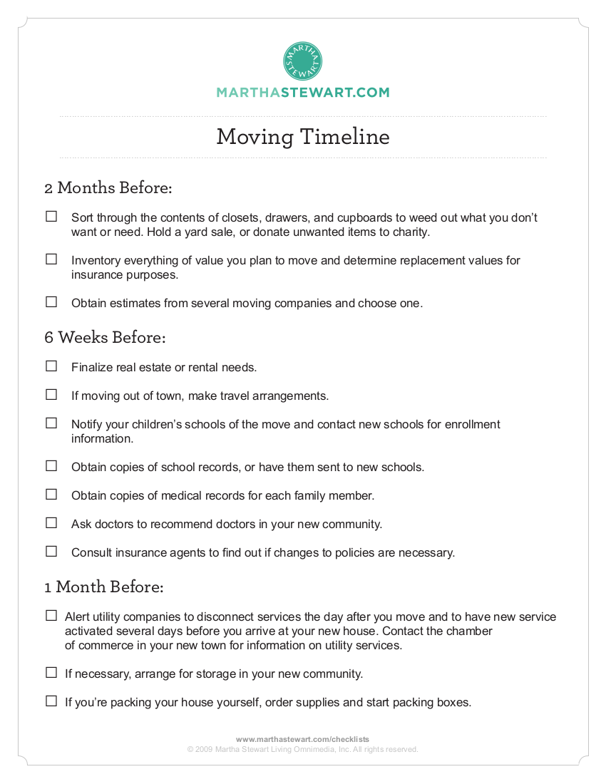 9 ms checklist moving