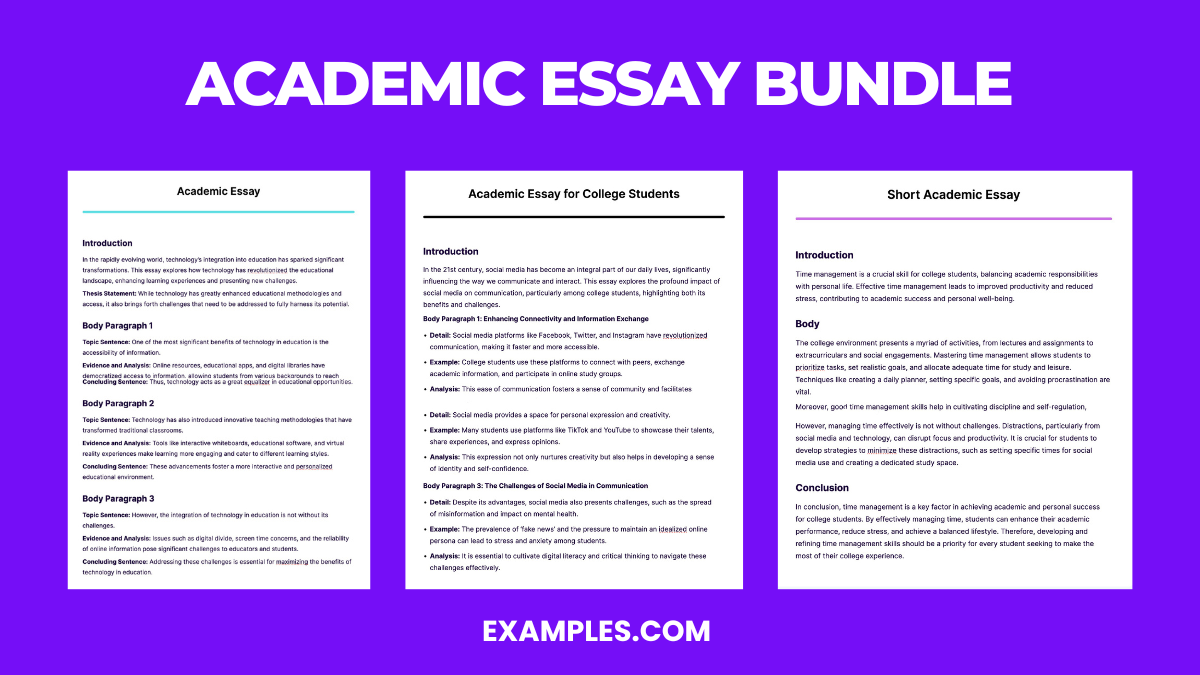 college academic essay examples