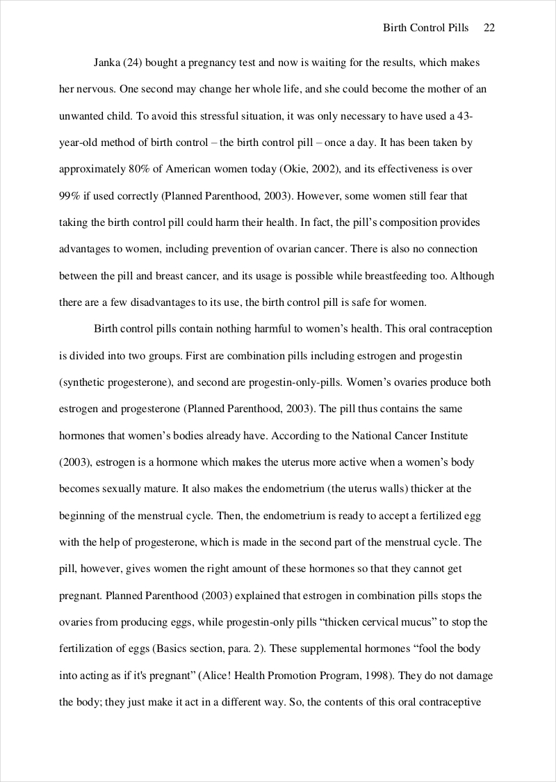 essay example of academic text