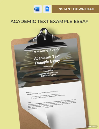academic text example essay template