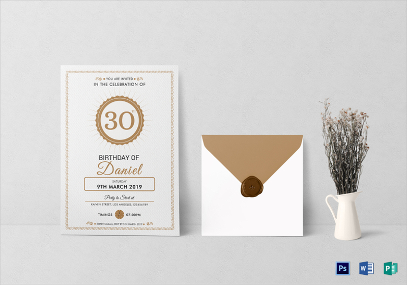 Adult Birthday Party Invitation Template