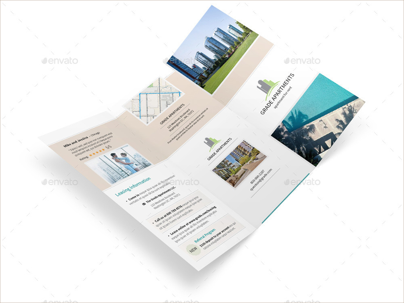 apartment real estate trifold brochure