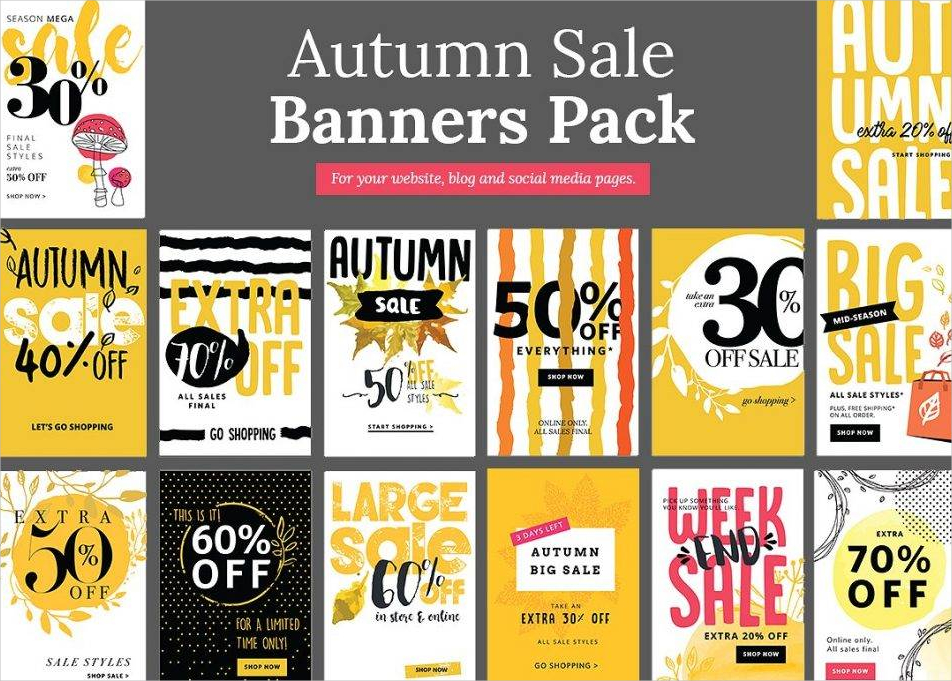 autumn sale banners pack
