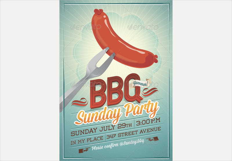 bbq summer party invitation 
