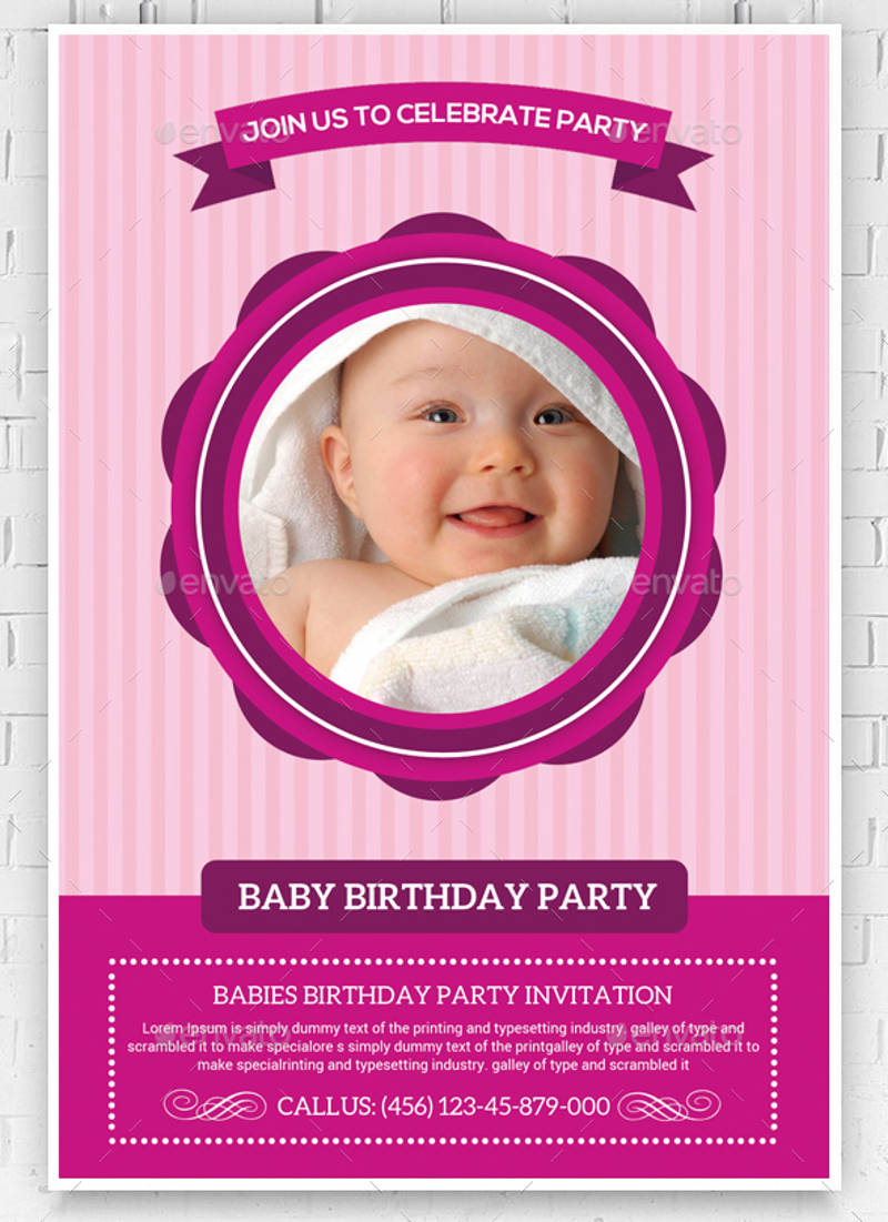 baby birthday party invitation