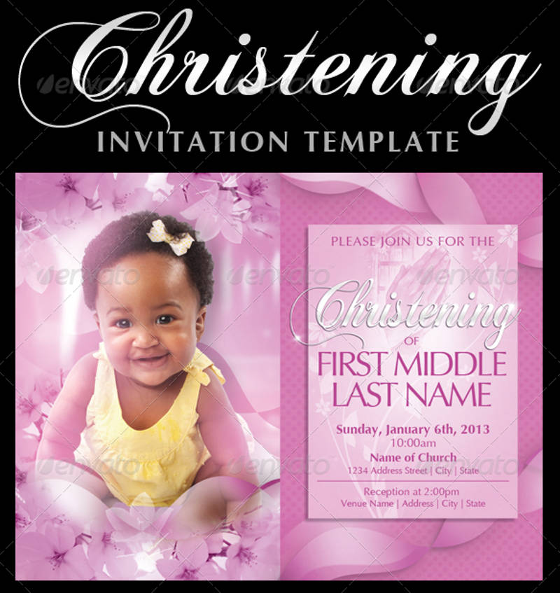 baby christening invitation template