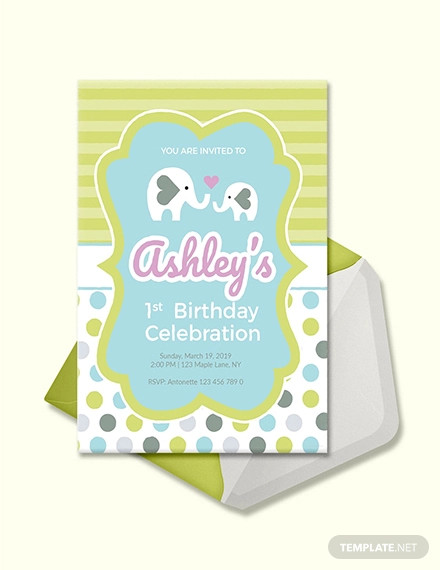 baby firsts birthday invitation template