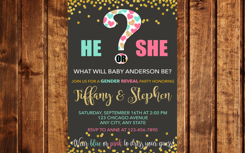 baby gender reveal invitation
