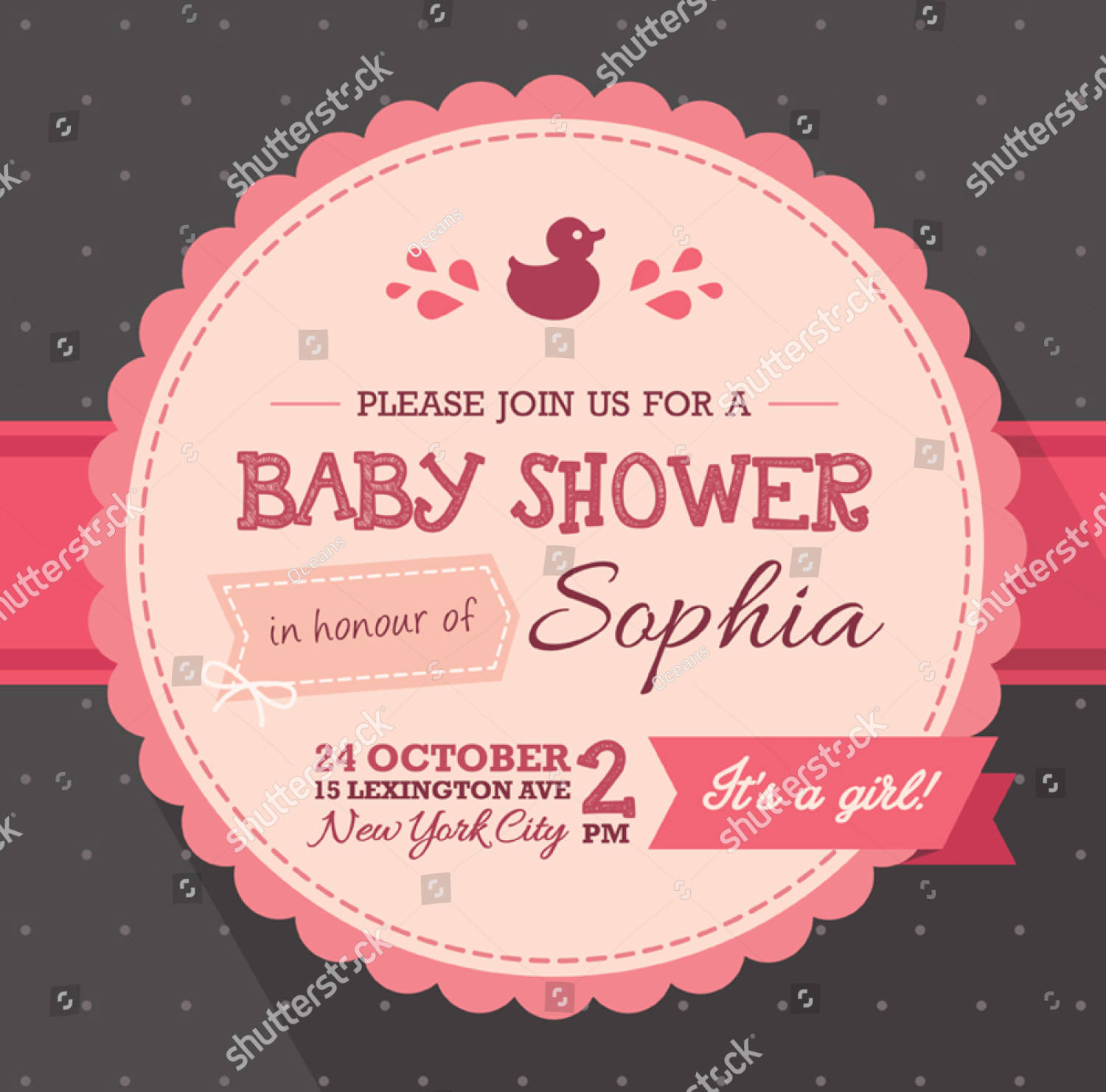 baby shower invitation for girl template