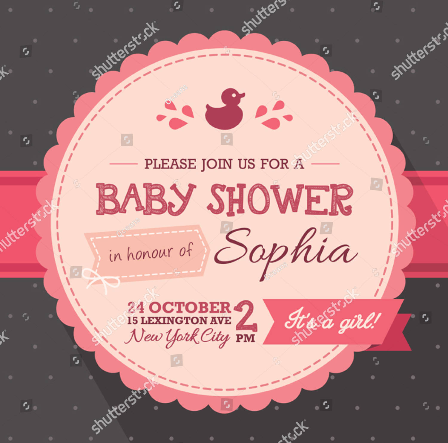 Baby Shower Invitation for Girl Template