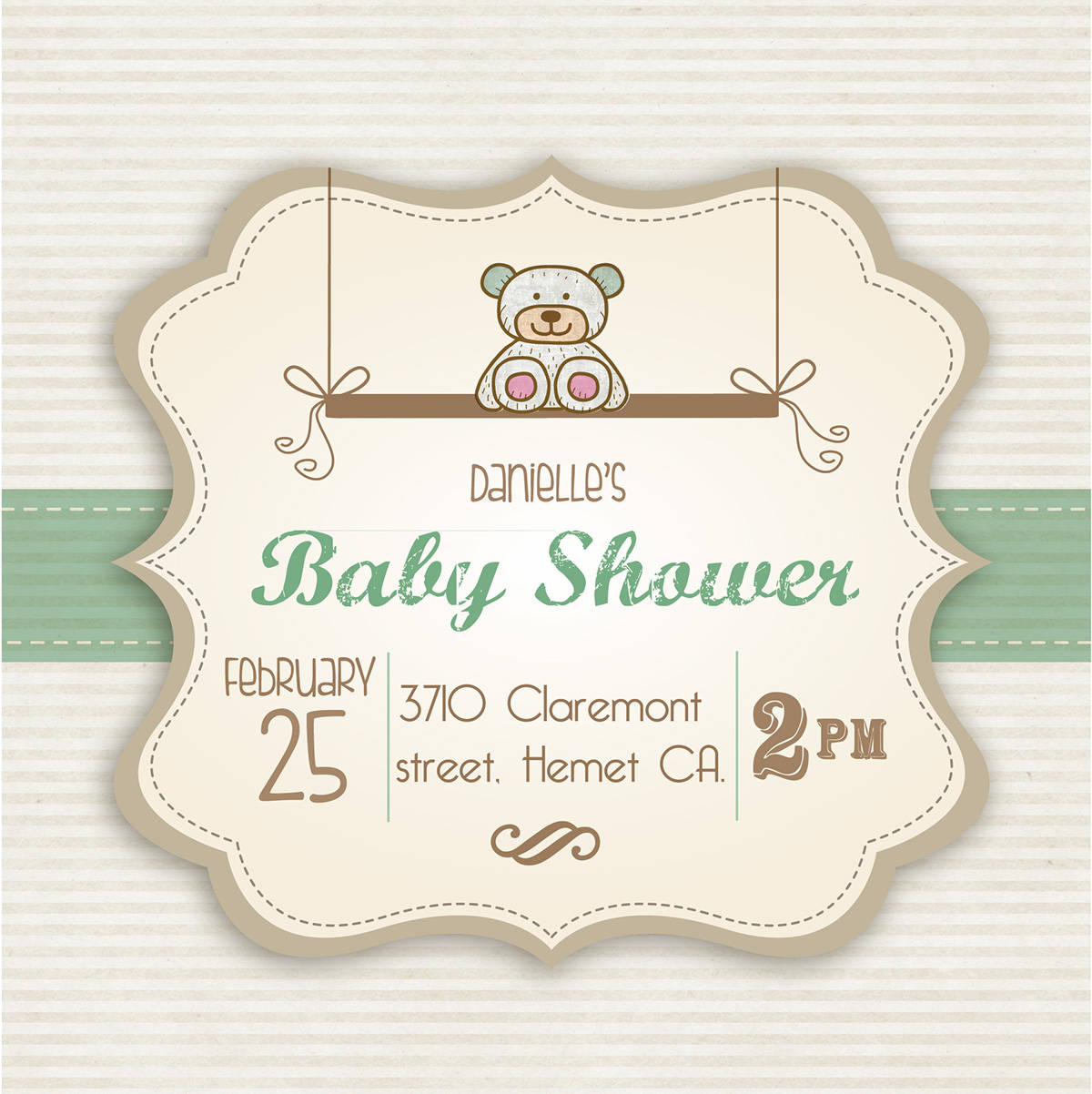 baby shower invitation in illustration