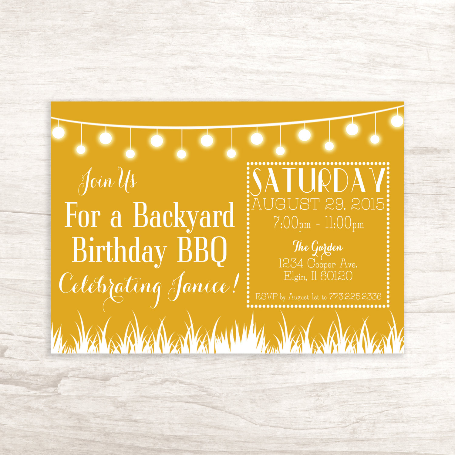 backyard bbq birthday invitation