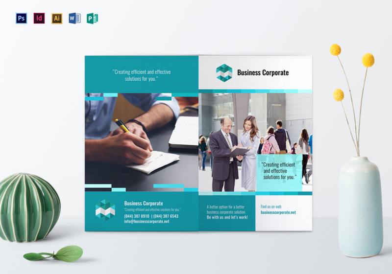 bi fold business corporate brochure template