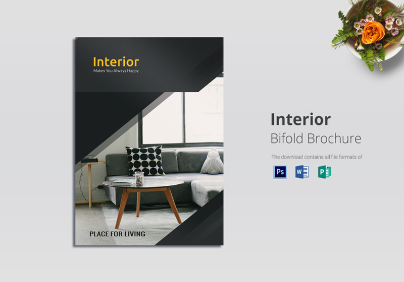 bi fold interior brochure template