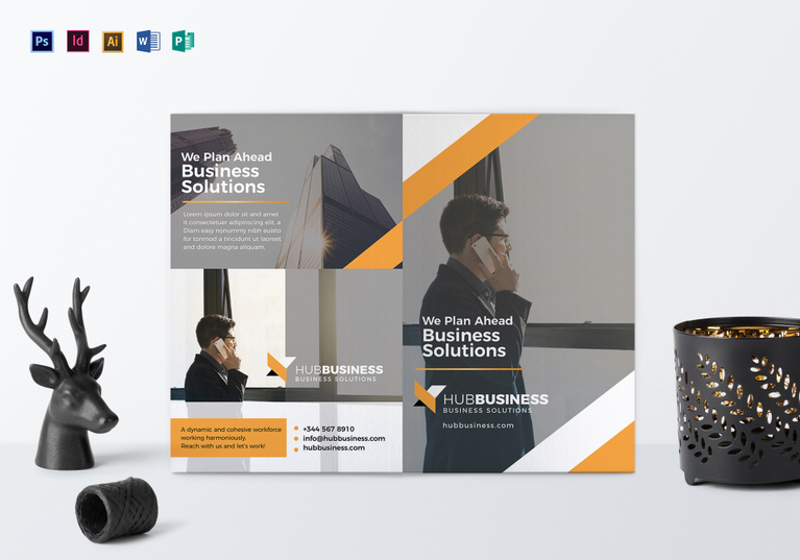 bi fold small business brochure template