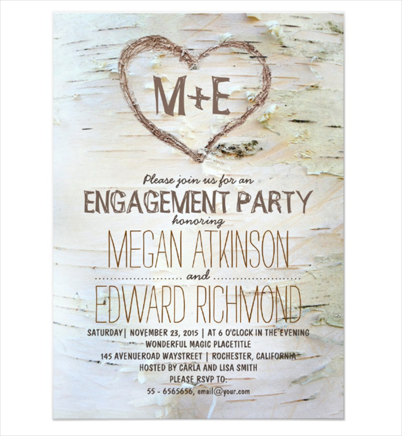 Birch Tree Heart Rustic Engagement Party