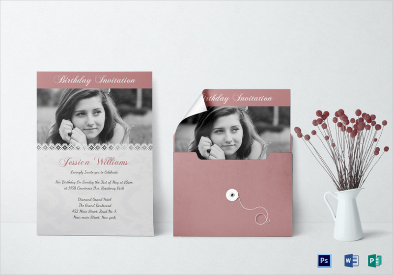 Birthday Invitation Card Template