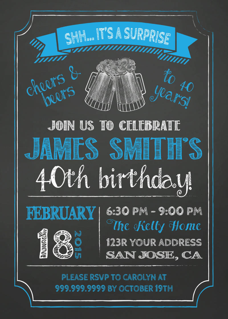 birthday party invitation surprise party