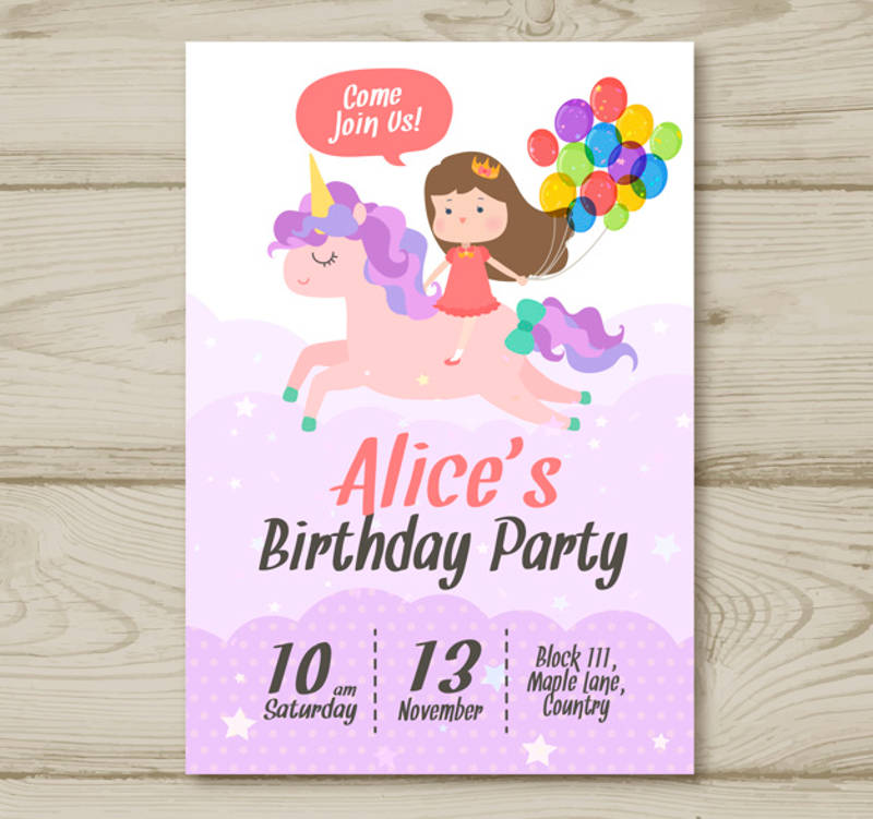 birthday party invitation for baby girl