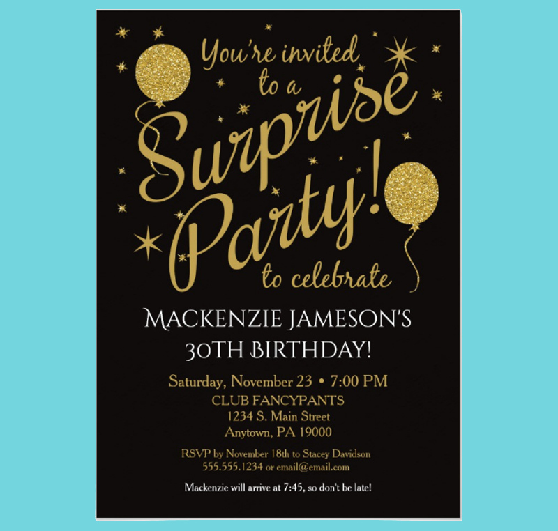 Surprise Party Invitation Template For Word