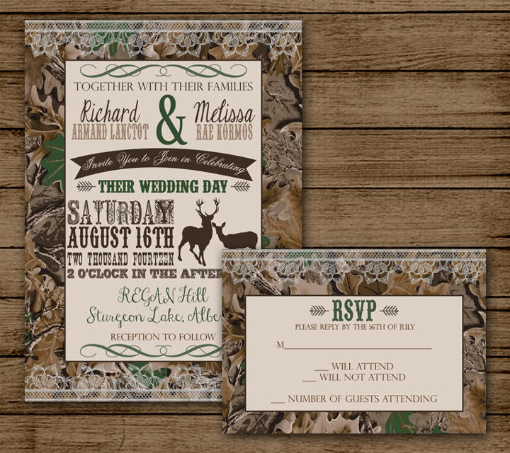 Camo RSVP Wedding Invitation