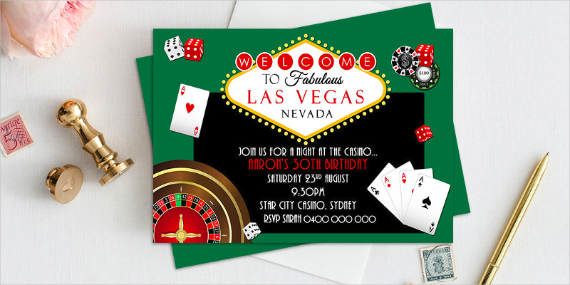 Casino Party Invitation 9  Examples How to Make