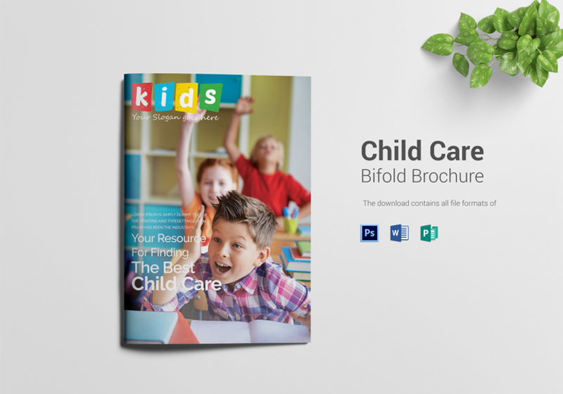 Child Care Bi Fold Brochure Template