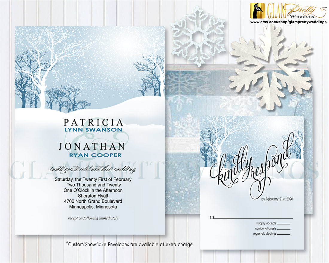christmas winter wedding invitation