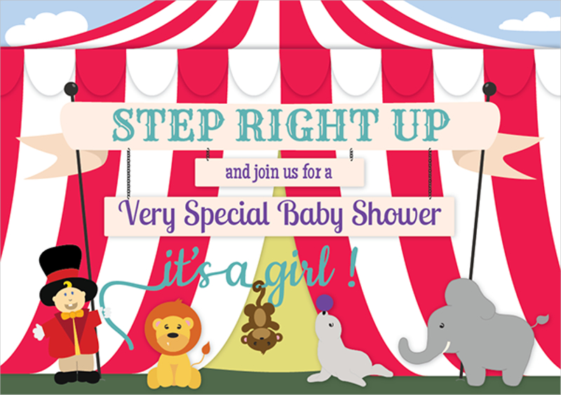 circus baby shower invitation