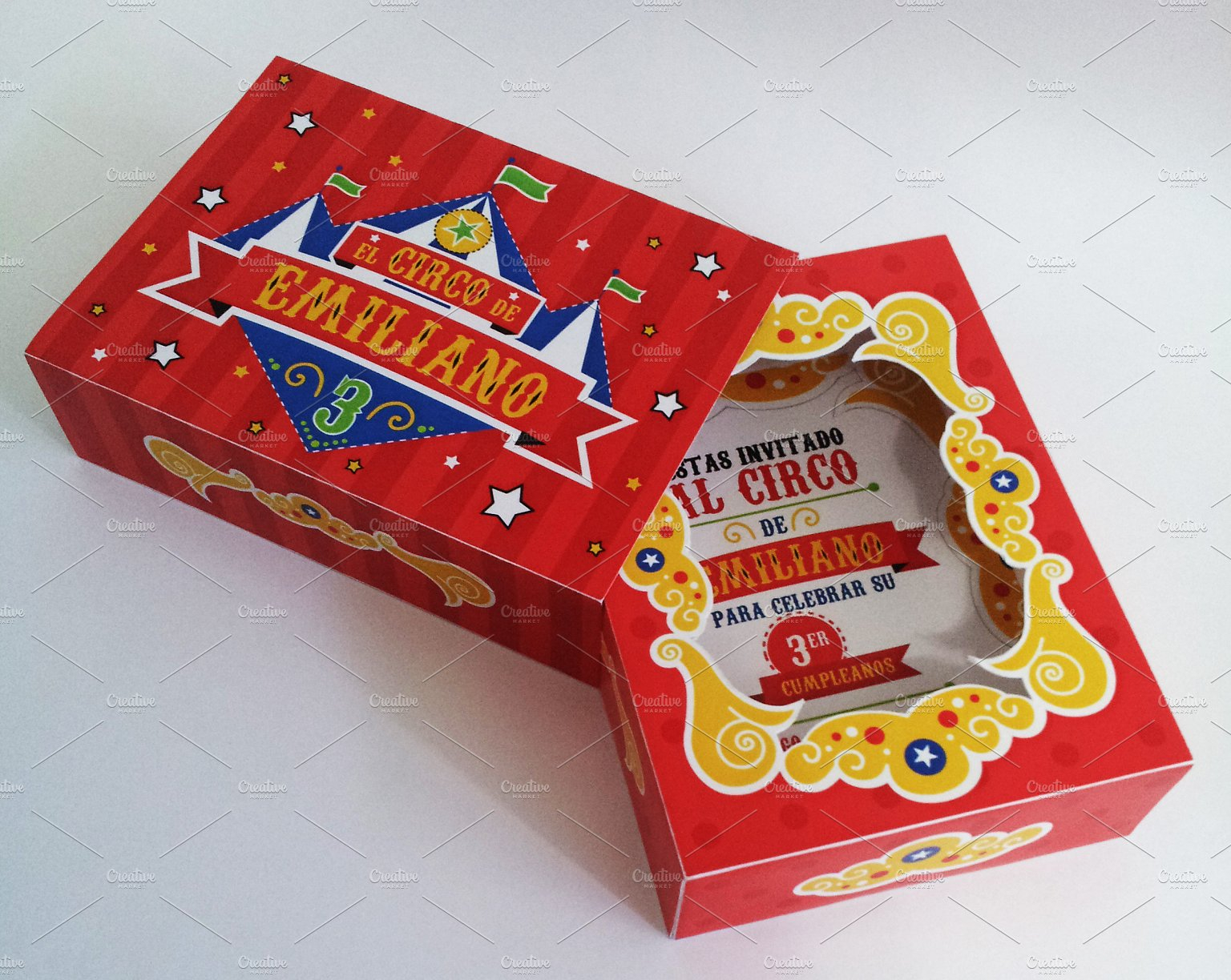 Circus Box Birthday Invitation