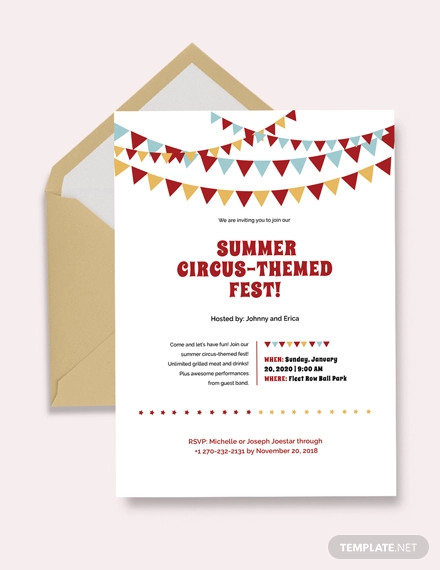 Circus Invitation Sample