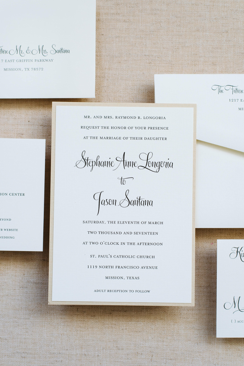 Classic Gold Wedding Invitation