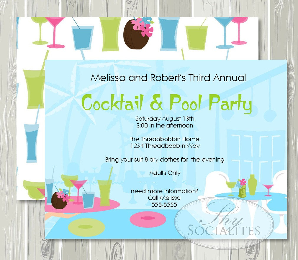 Cocktail Pool Party Invitation