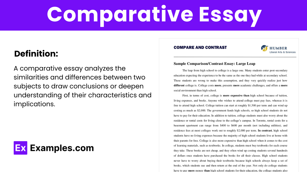 comparative essay example mla