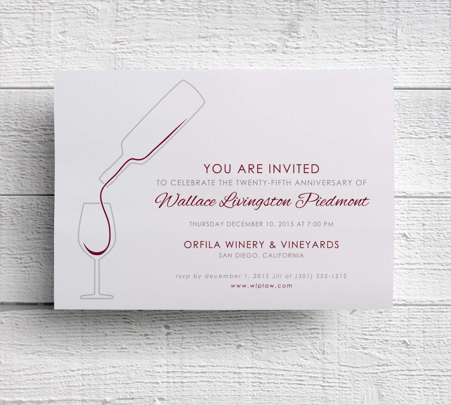 corporate wine party invitation
