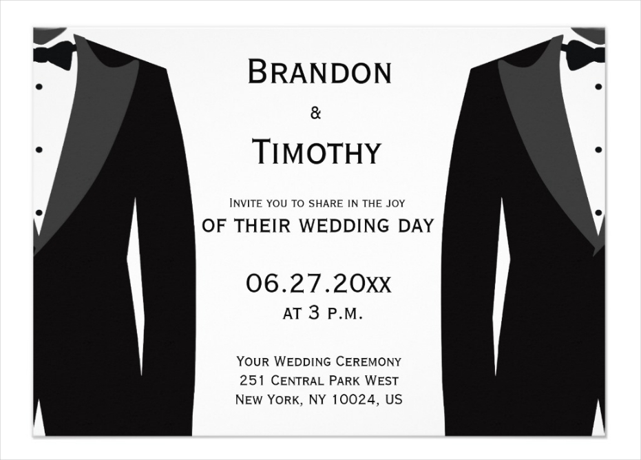 custom black and white gay wedding invitations