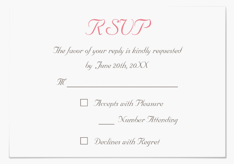 custom wedding rsvp blank invitation card